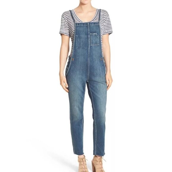 NEW Treasure & Bond Denim Apron Overalls Pants Jeans Women's Size 26 - Picture 1 of 8
